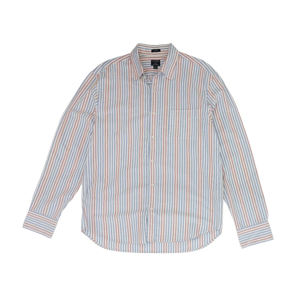 White Striped Long Sleeve Button Down