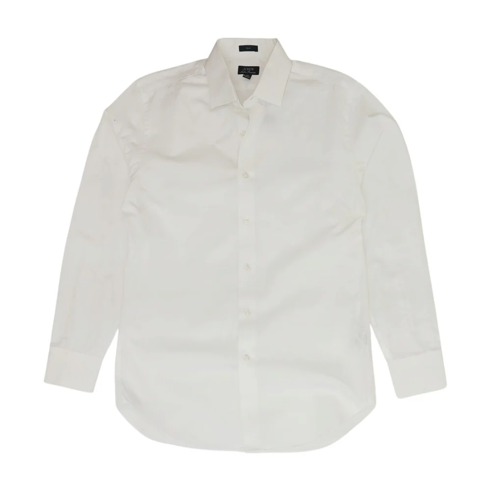 White Solid Long Sleeve Button Down