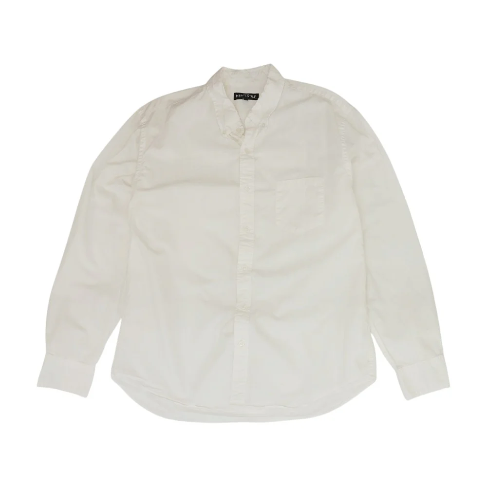 White Solid Long Sleeve Button Down
