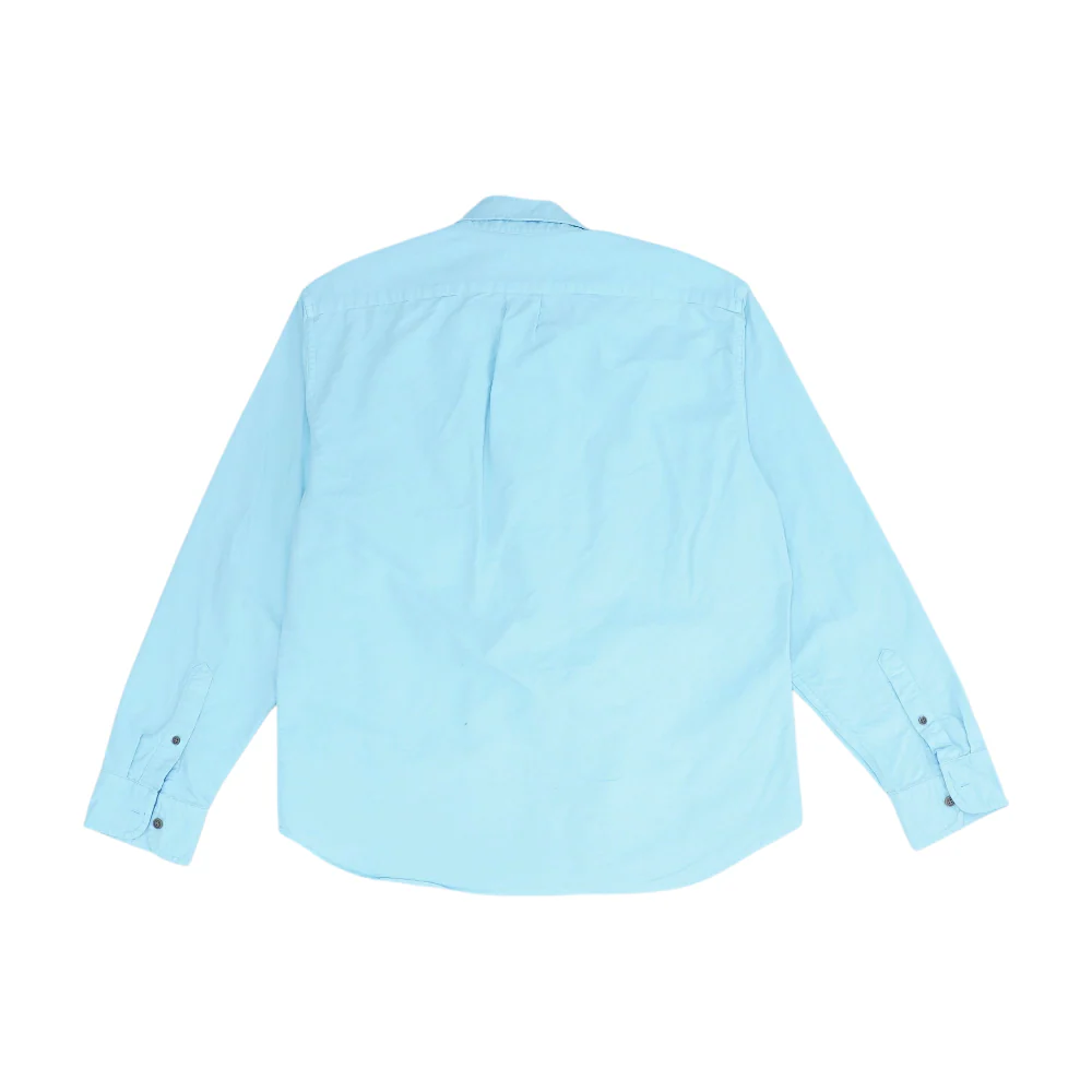 Blue Solid Long Sleeve Button Down - Image 2