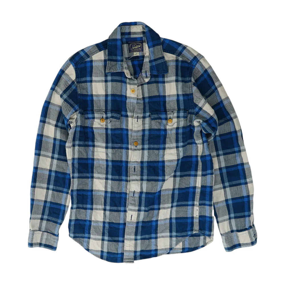 Blue Plaid Long Sleeve Button Down