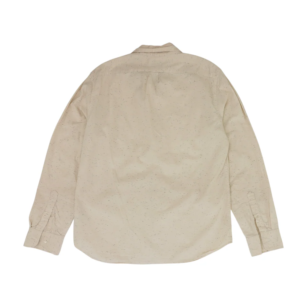 Beige Solid Long Sleeve Button Down - Image 2