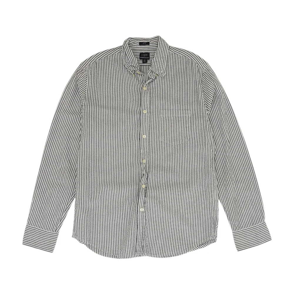 Gray Striped Long Sleeve Button Down