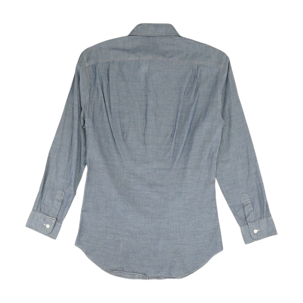 Blue Solid Long Sleeve Button Down - Image 2