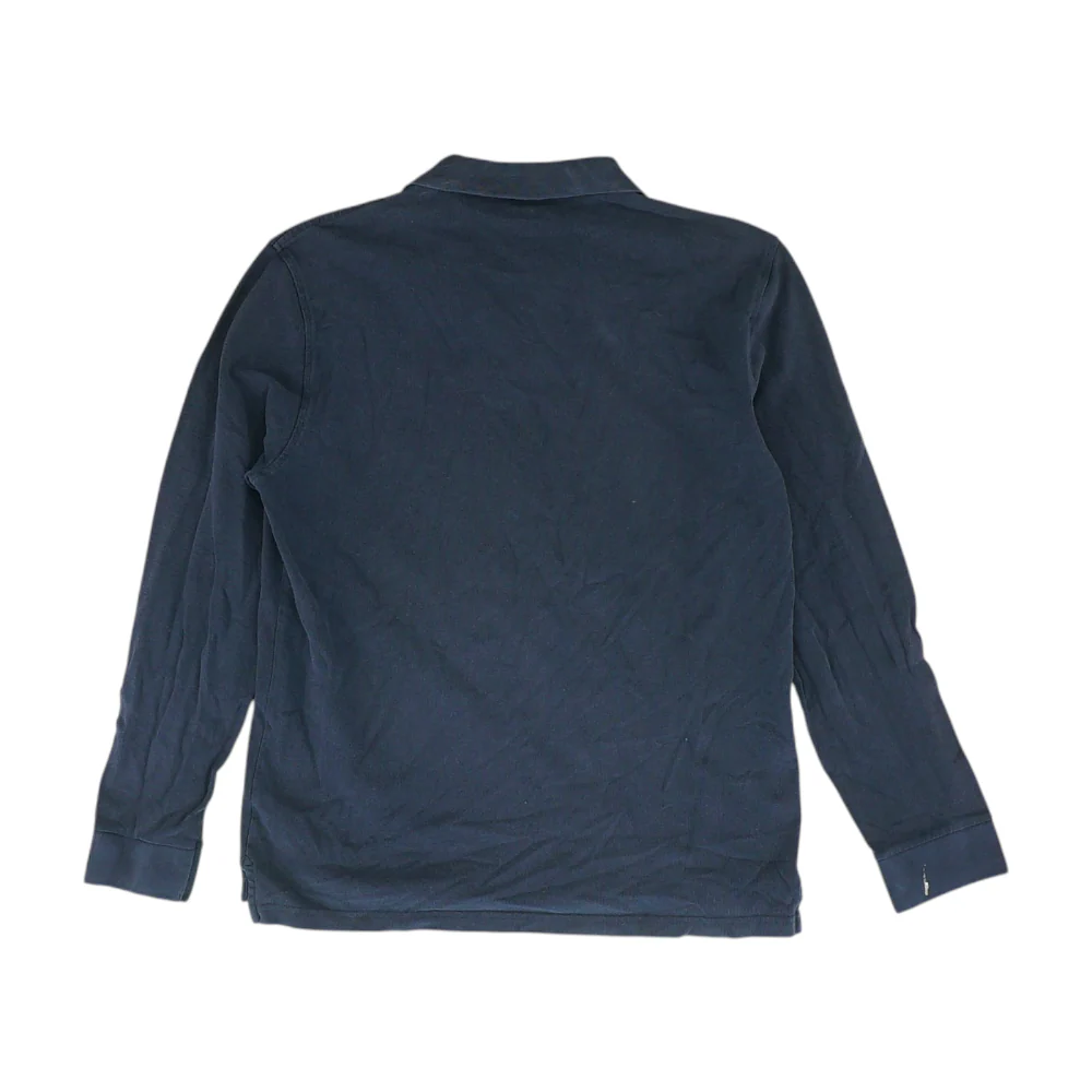 Navy Solid Long Sleeve Polo - Image 2