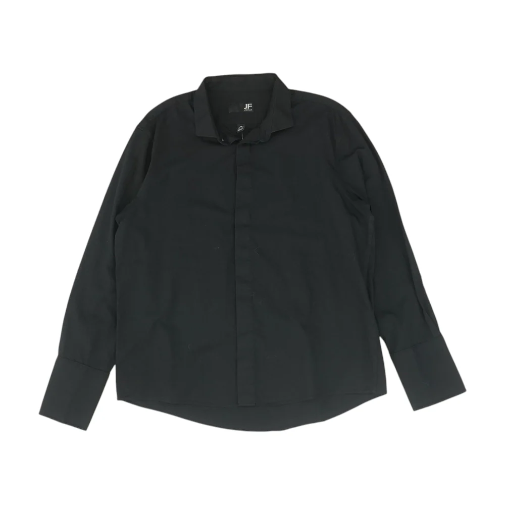 Black Solid Long Sleeve Button Down