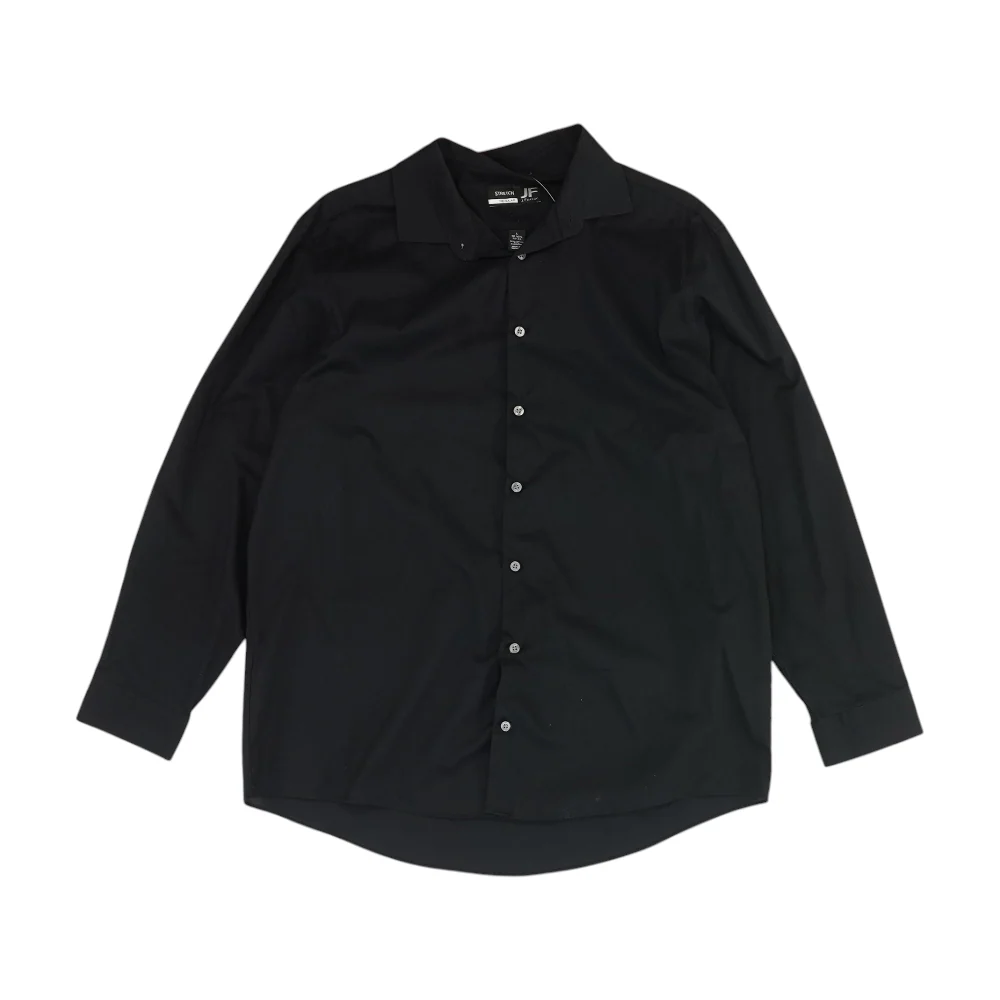 Black Solid Long Sleeve Button Down