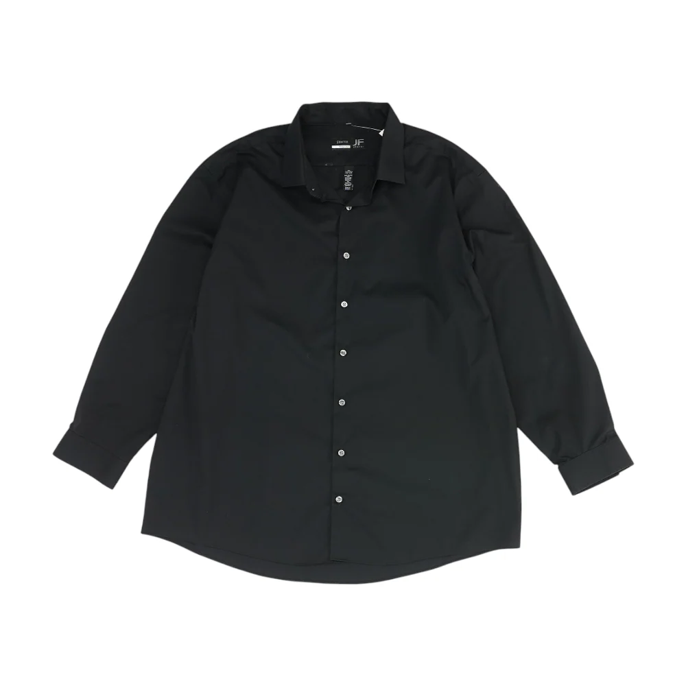 Black Solid Long Sleeve Button Down