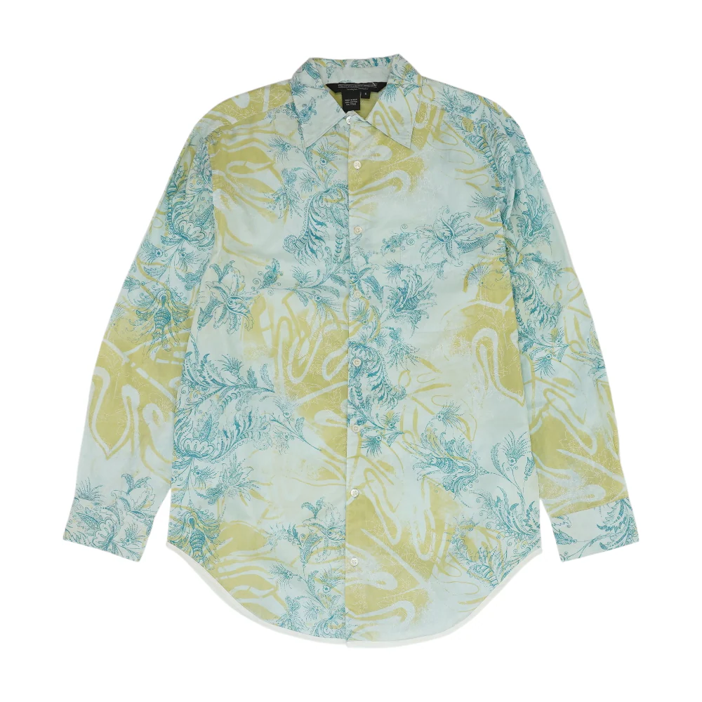 Blue Abstract Long Sleeve Button Down