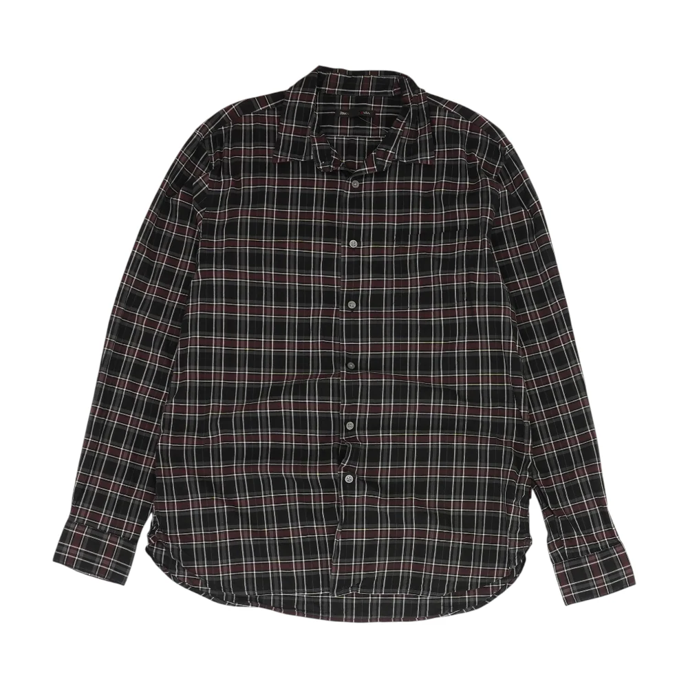 Black Plaid Long Sleeve Button Down