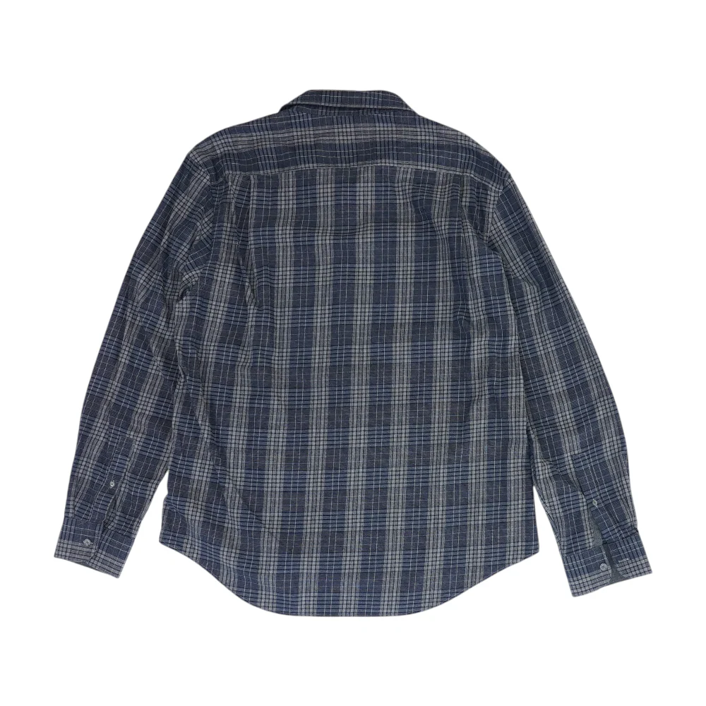 Navy Plaid Long Sleeve Button Down - Image 2
