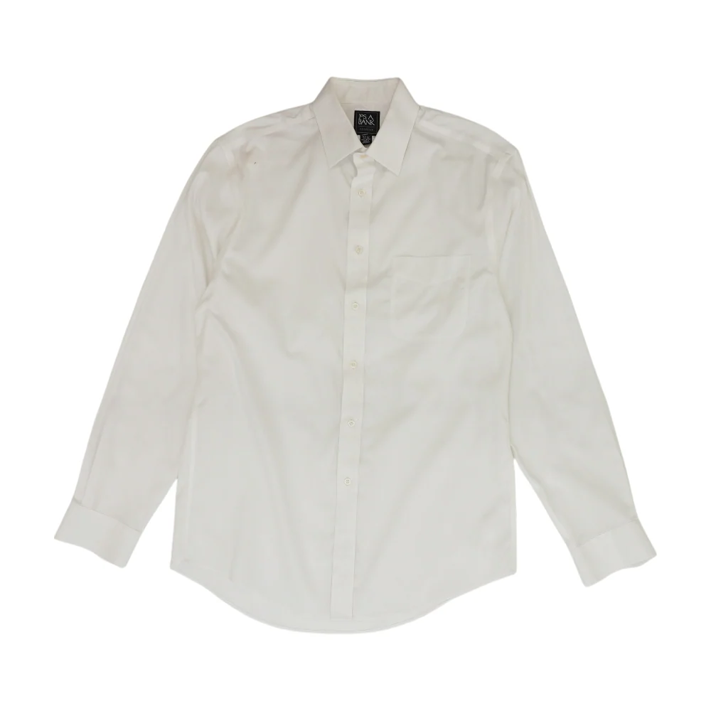 White Solid Long Sleeve Button Down
