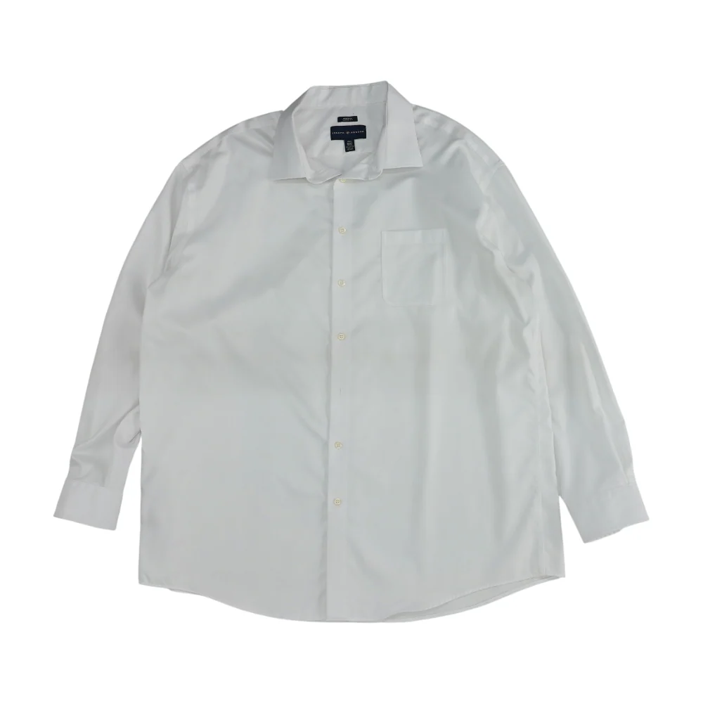 White Solid Long Sleeve Button Down