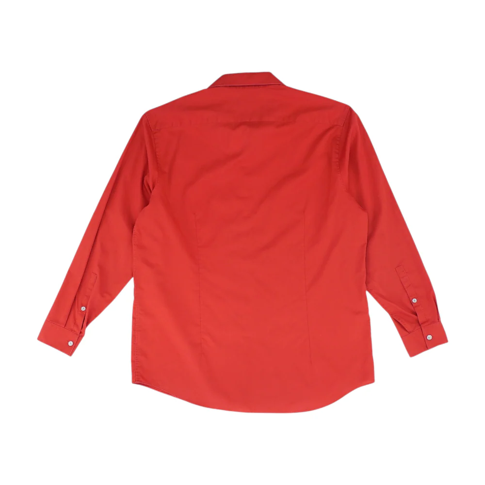Red Solid Long Sleeve Button Down - Image 2