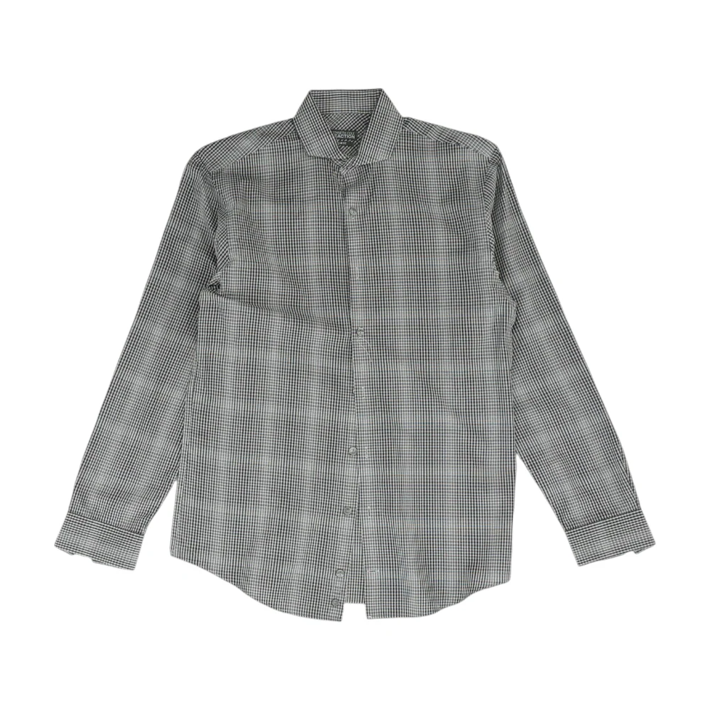 Gray Plaid Long Sleeve Button Down