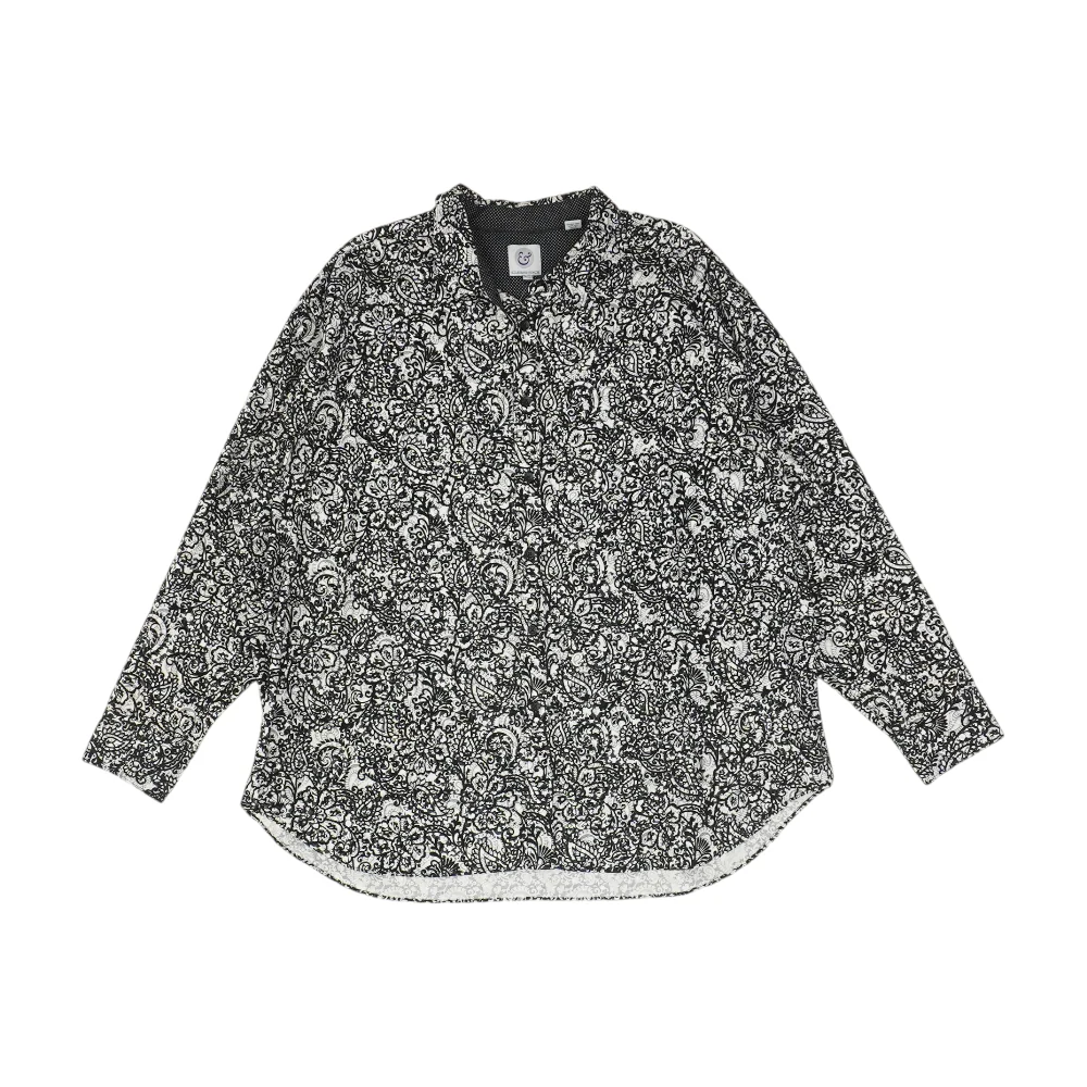 Black Paisley Long Sleeve Button Down