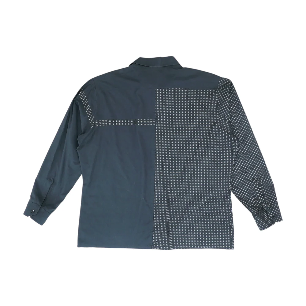 Vintage Black Geometric Long Sleeve Button Down - Image 2