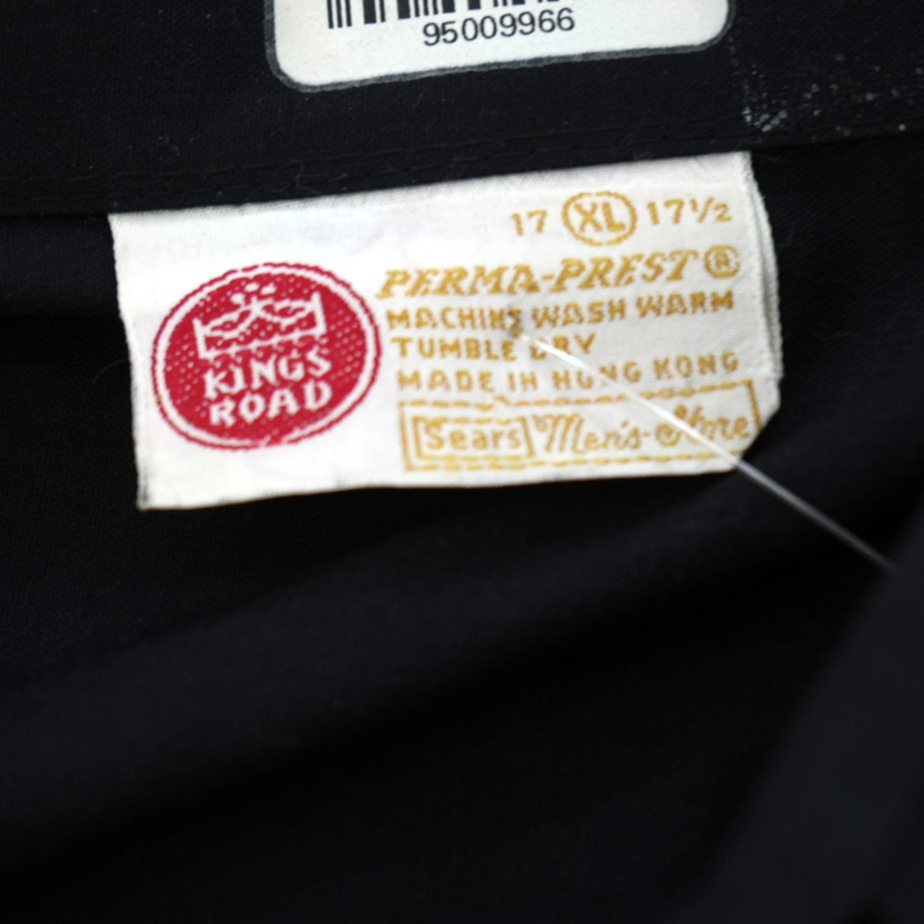 Vintage Black Geometric Long Sleeve Button Down - Image 3