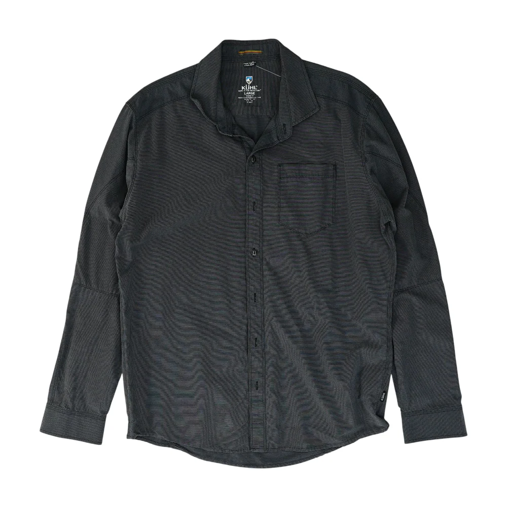 Gray Striped Long Sleeve Button Down