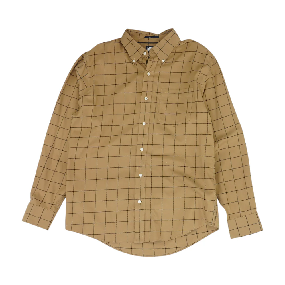 Brown Check Long Sleeve Button Down