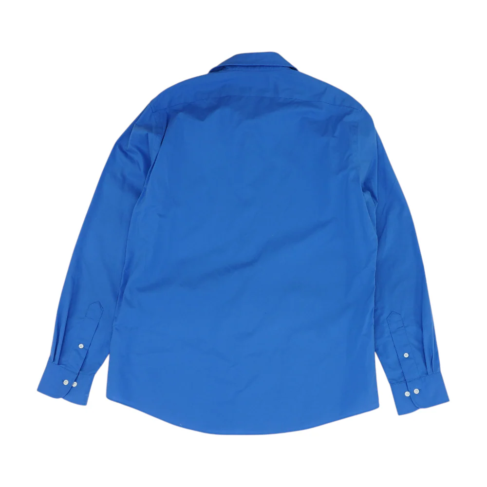 Blue Solid Long Sleeve Button Down - Image 2