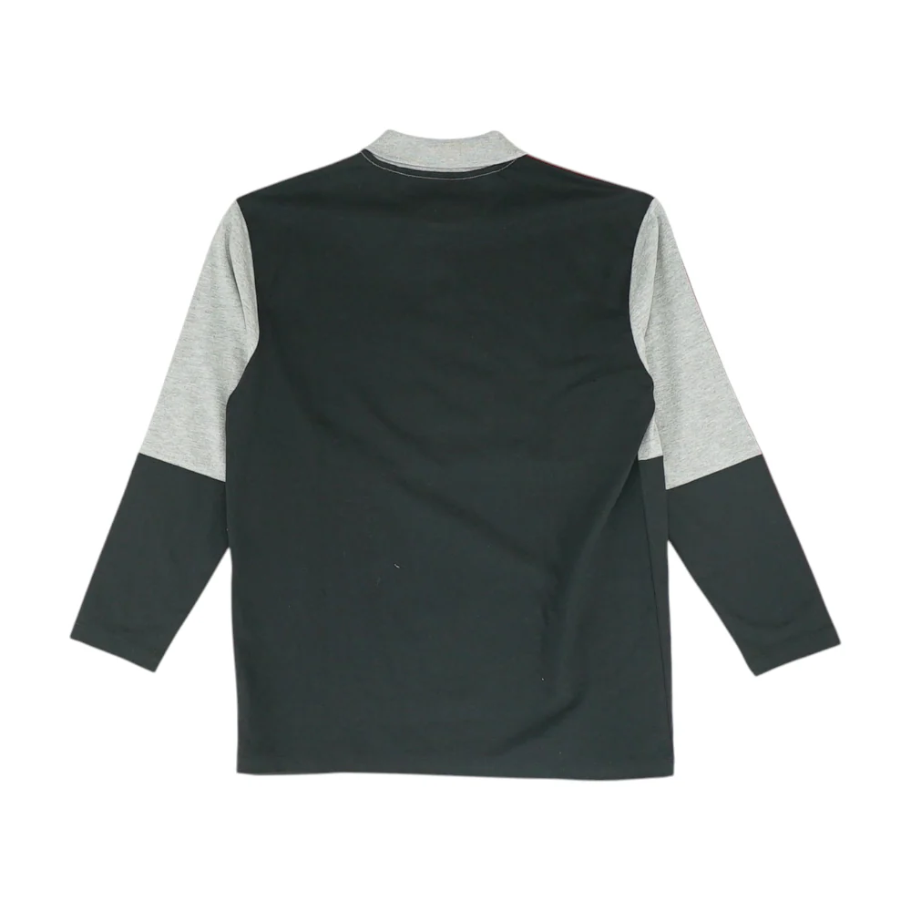 Gray Color Block Long Sleeve Polo - Image 2