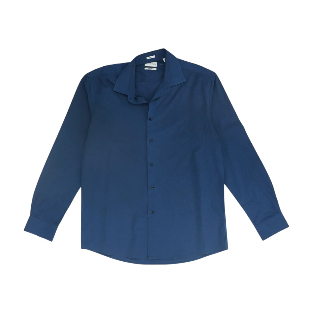 Navy Solid Long Sleeve Button Down