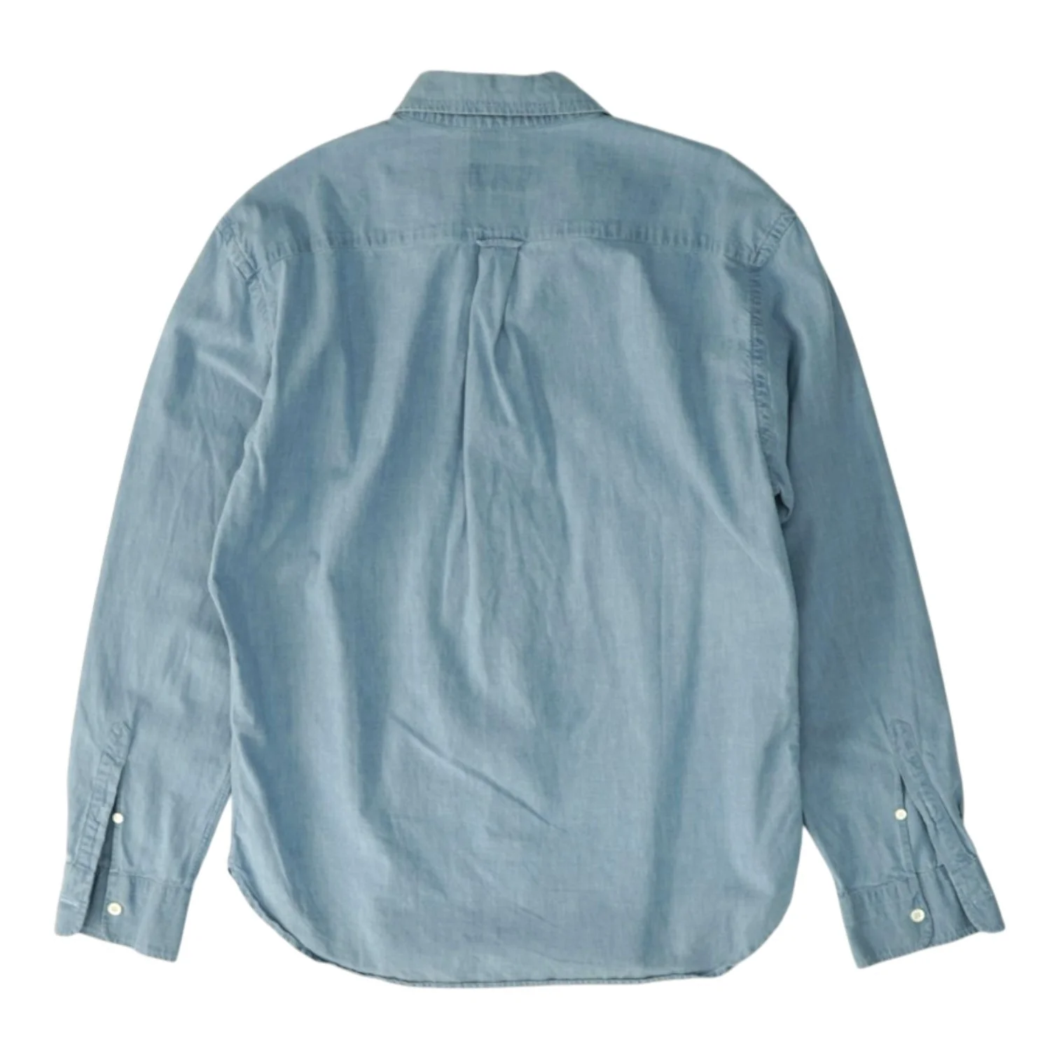 Blue Solid Long Sleeve Button Down - Image 2