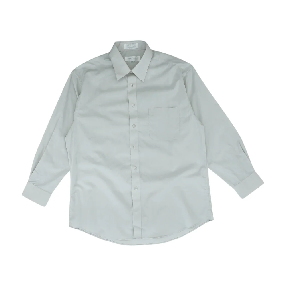 Gray Solid Long Sleeve Button Down
