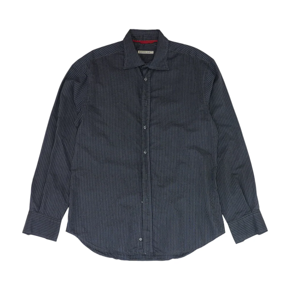 Gray Striped Long Sleeve Button Down