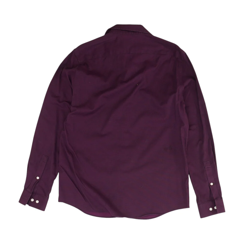 Deep Purple Solid Long Sleeve Button Down - Image 2