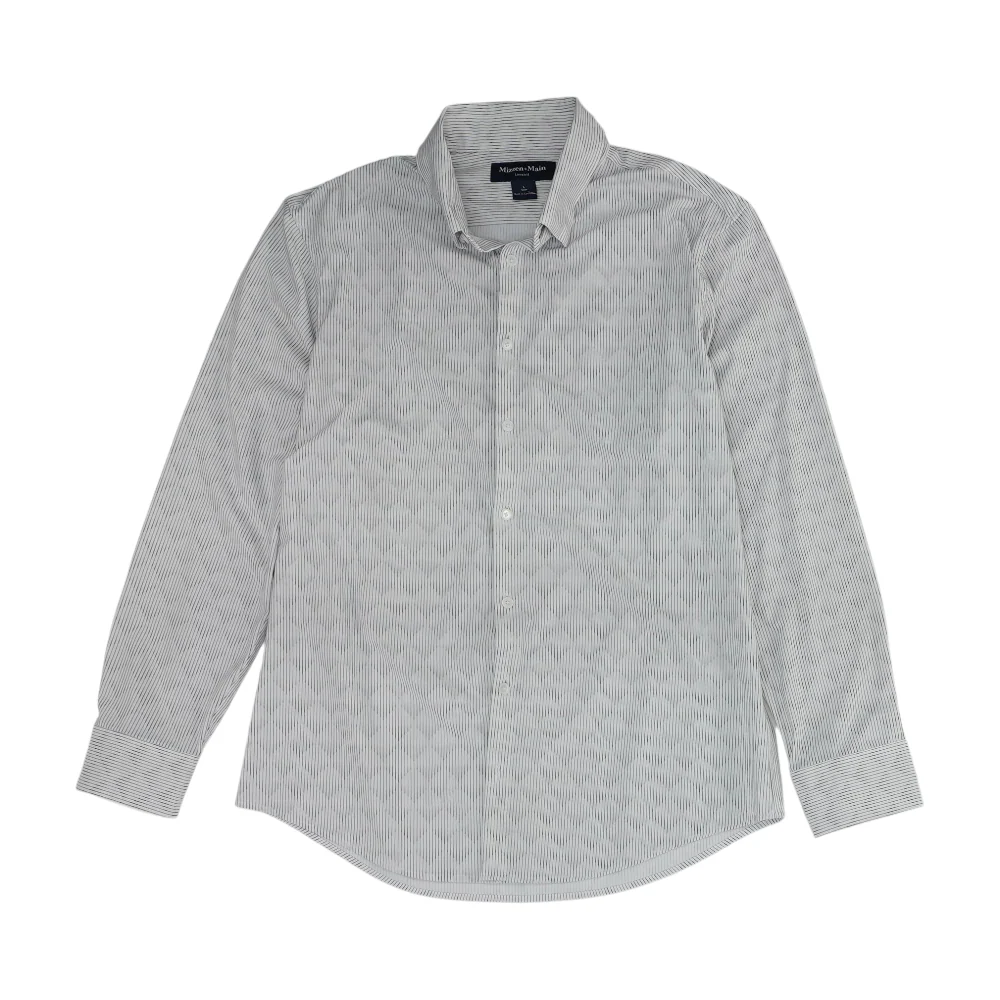 White Striped Long Sleeve Button Down