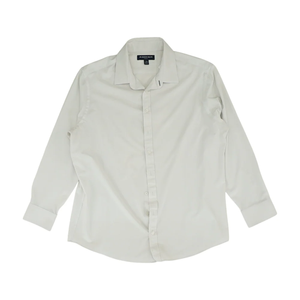 White Solid Long Sleeve Button Down