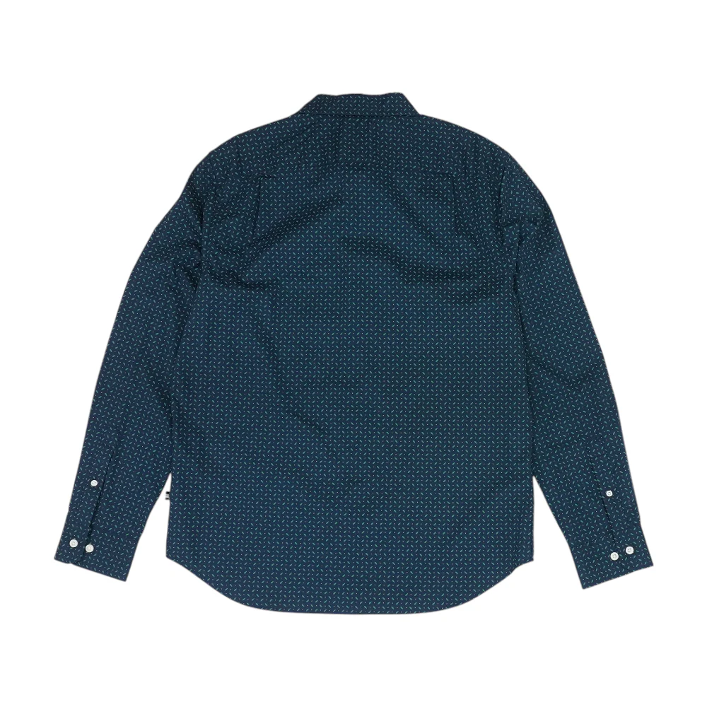 Navy Print Long Sleeve Button Down - Image 2