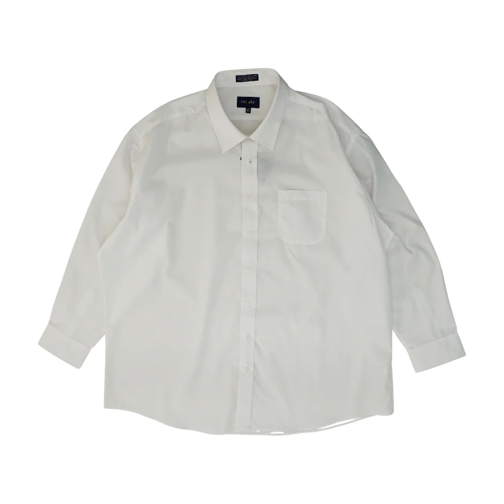 White Solid Long Sleeve Button Down