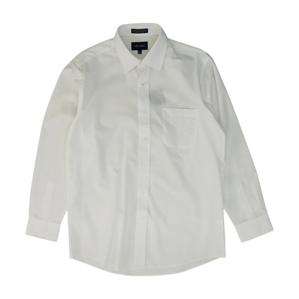 White Solid Long Sleeve Button Down