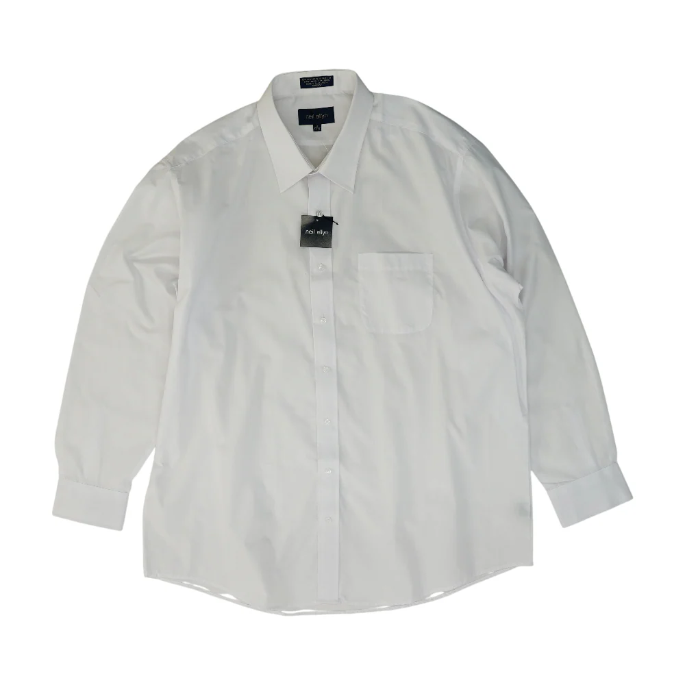 White Solid Long Sleeve Button Down