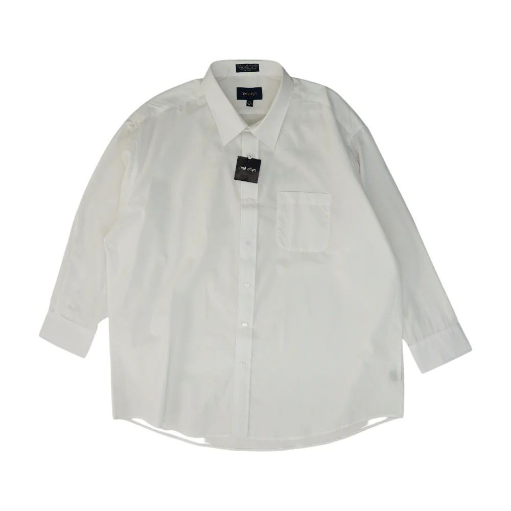 White Solid Long Sleeve Button Down