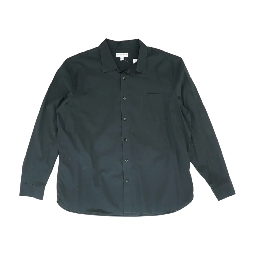 Black Solid Long Sleeve Button Down