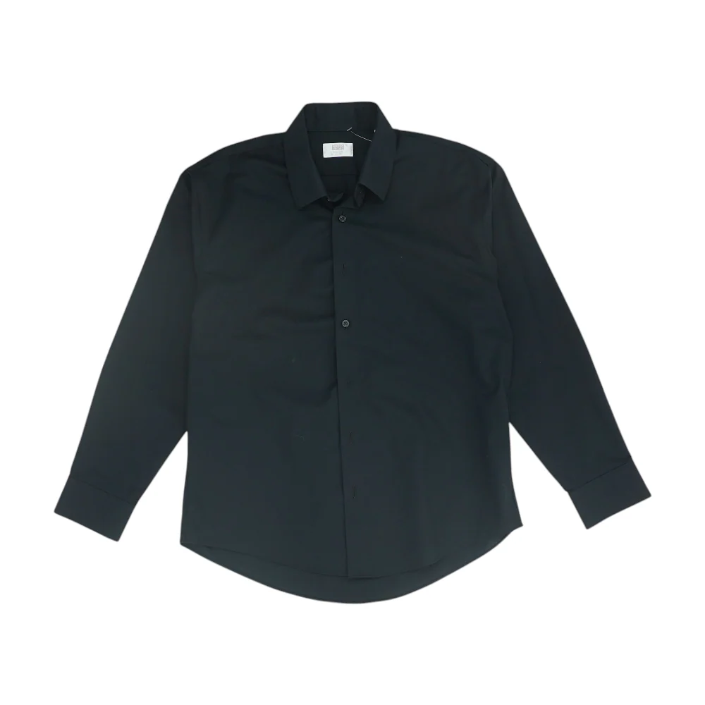 Black Solid Long Sleeve Button Down