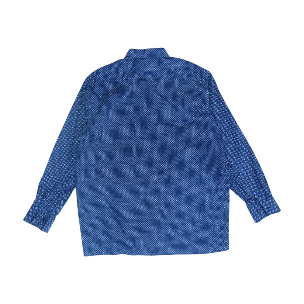 Navy Abstract Long Sleeve Button Down - Image 2