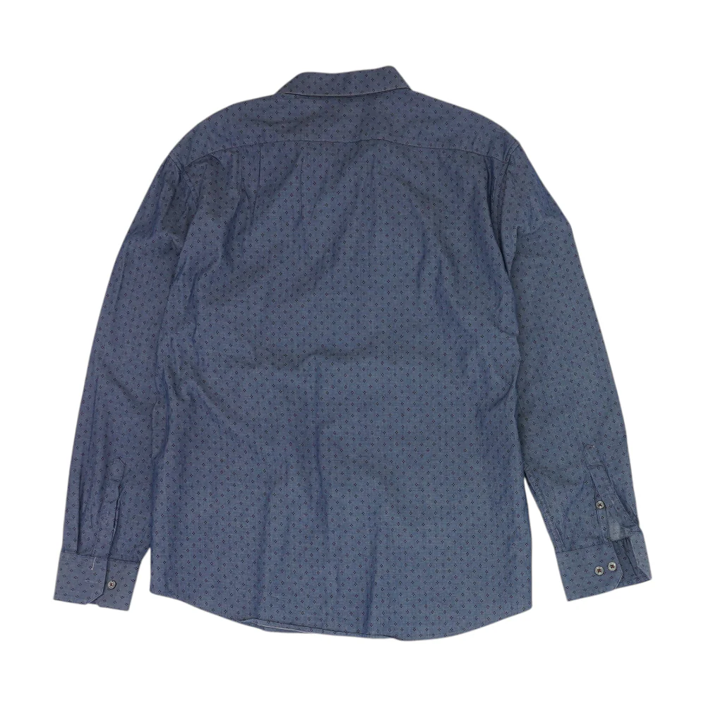 Blue Abstract Long Sleeve Button Down - Image 2