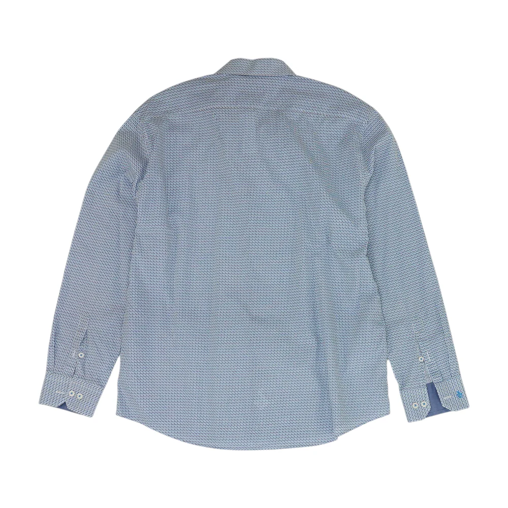 White Abstract Long Sleeve Button Down - Image 2
