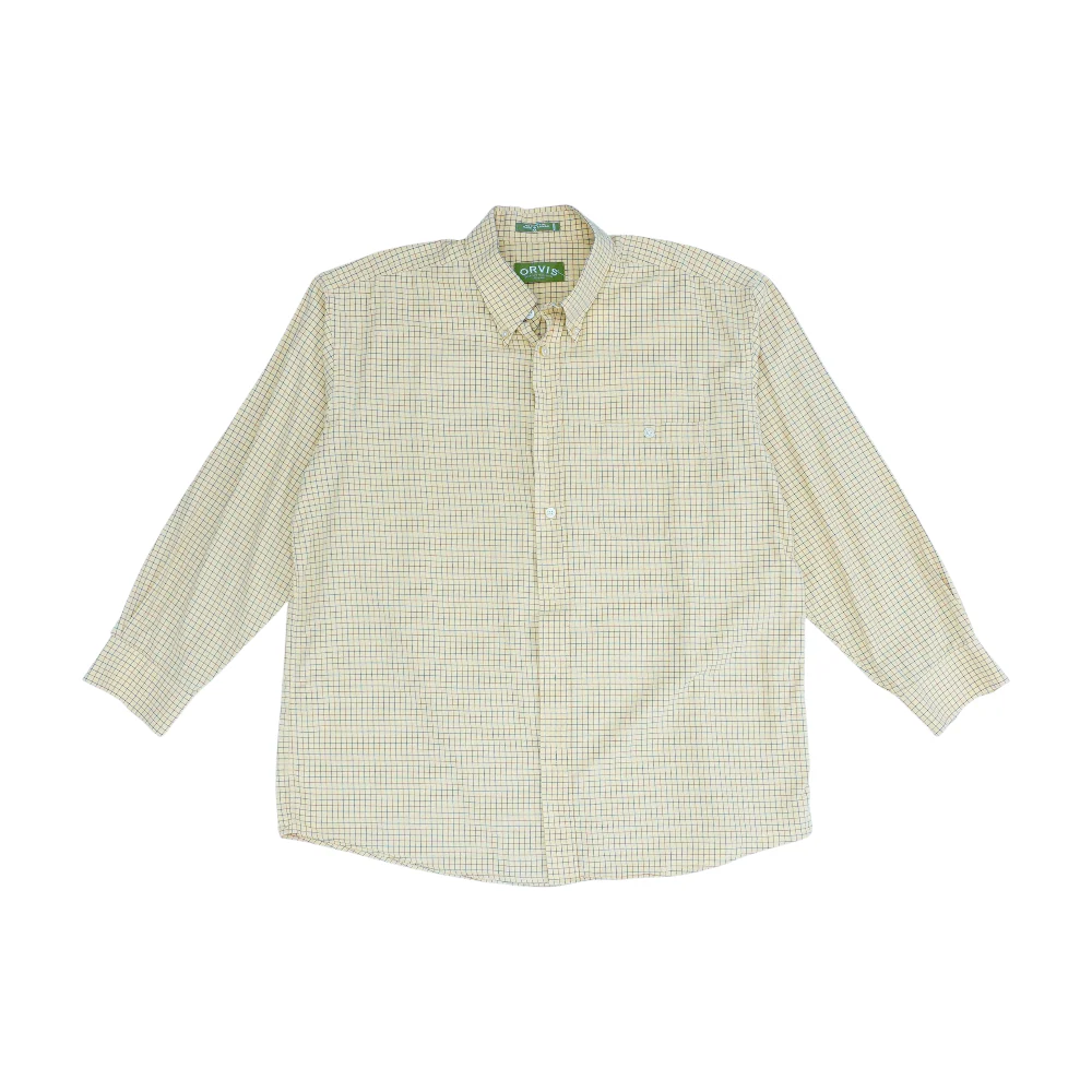 Yellow Plaid Long Sleeve Button Down