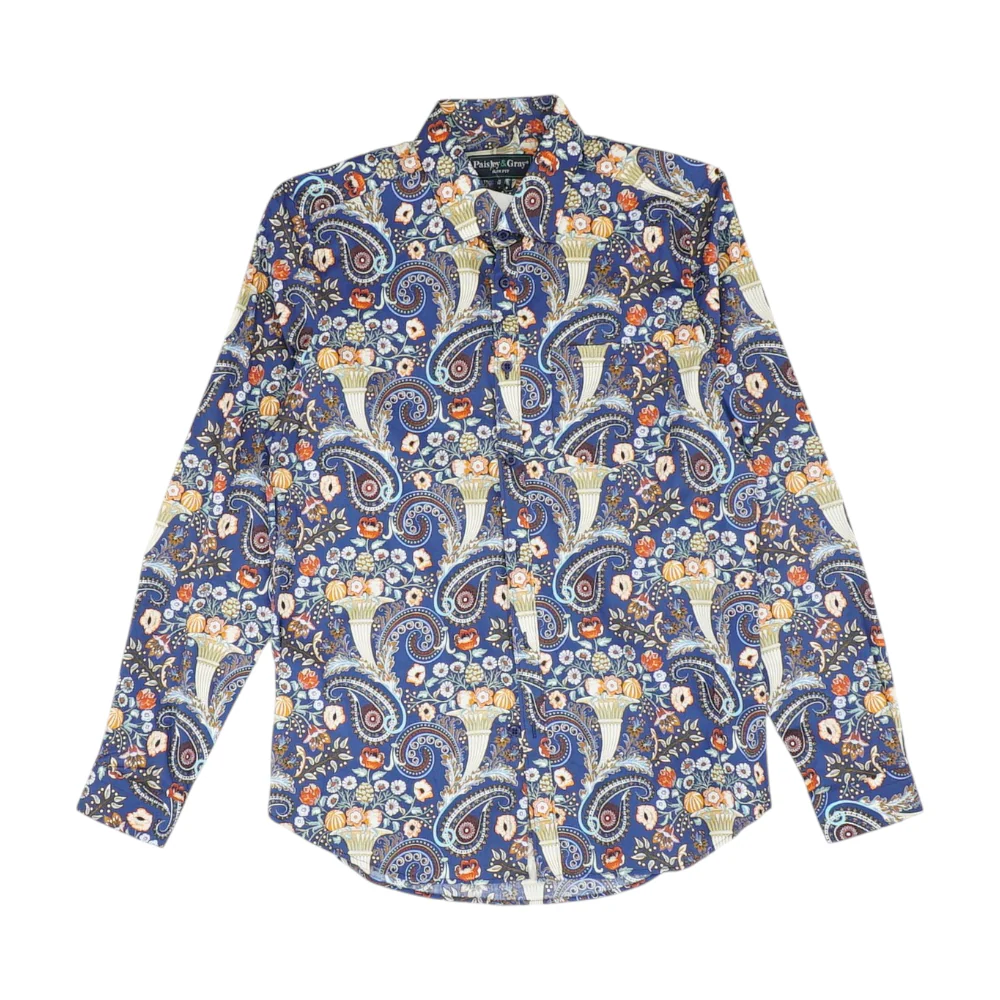 Blue Print Long Sleeve Button Down