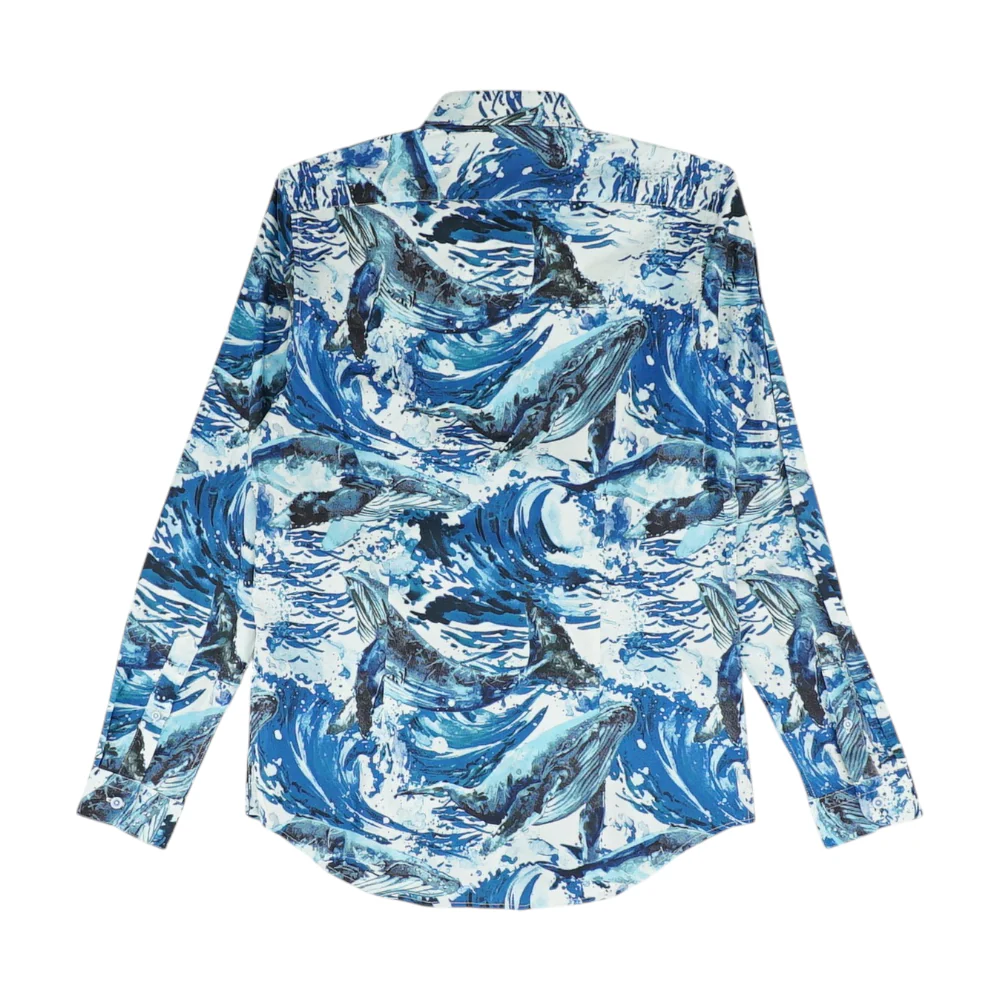 Blue Print Long Sleeve Button Down - Image 2
