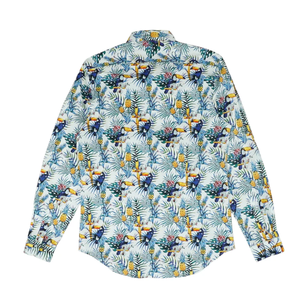 White Tropical Long Sleeve Button Down - Image 2