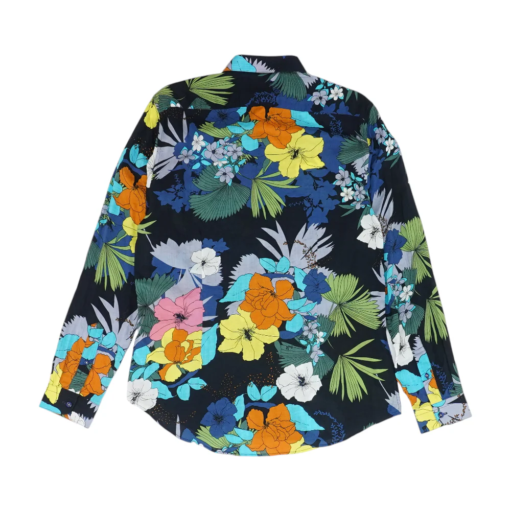 Black Floral Long Sleeve Button Down - Image 2