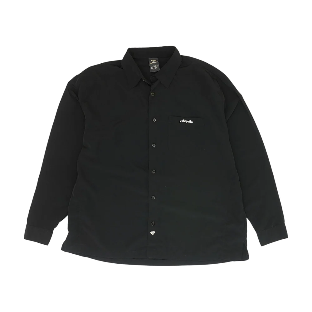Black Solid Long Sleeve Button Down
