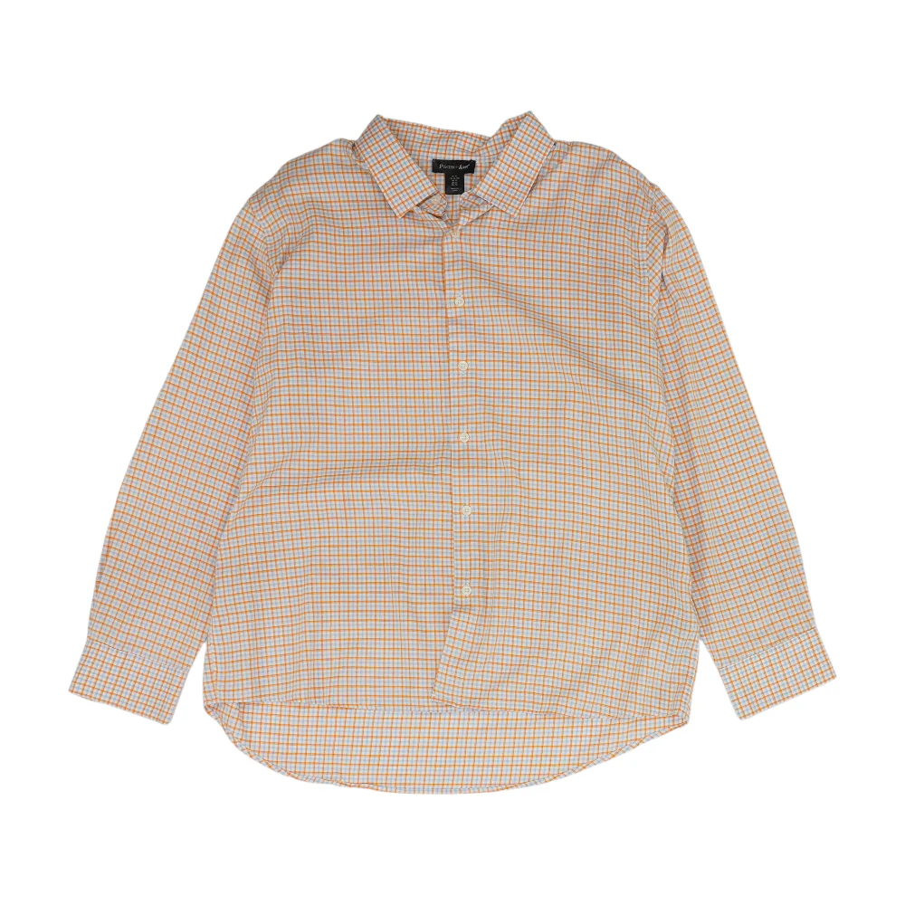 White Check Long Sleeve Button Down